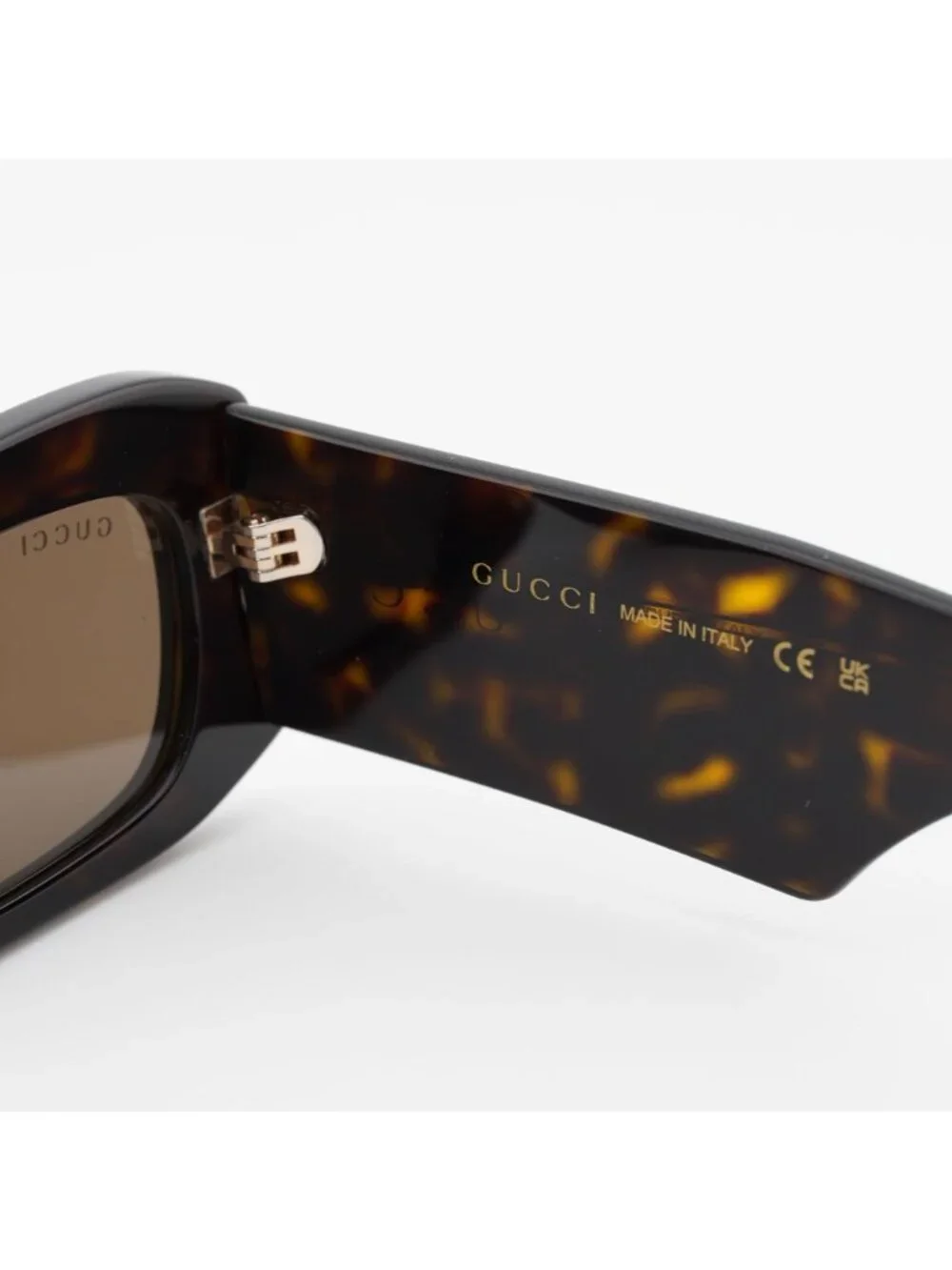Gucci GG1426S 002 Sunglasses Havana Rectangle Frame, Brown Lenses